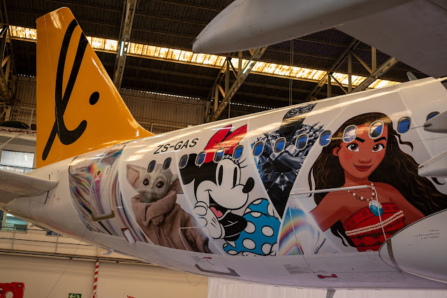 Disney and LIFT unveil a commemorative aircraft livery today, 19 October, at Global Aviation’s Operations Hangar at OR Tambo International Airport. The livery includes characters from Disney,Pixar, Marvel and Star Wars, in celebration of Disney’s 100th anniversary and the launch of the “May Your Wishes Come True” retail campaign. #DisneyandLIFT #MayYourWishesComeTrue